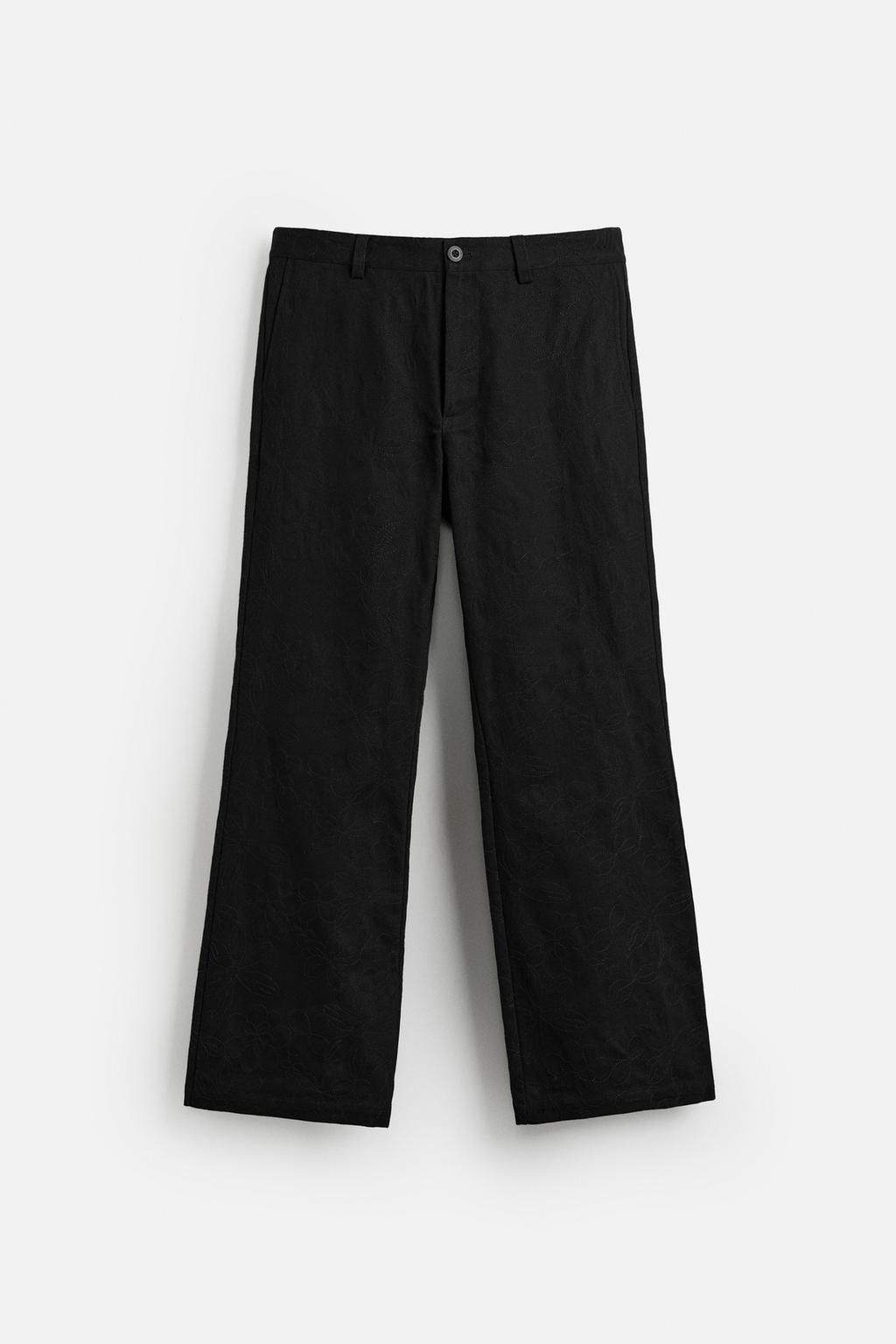 FLORAL EMBROIDERY TROUSERS - Zara фото 7