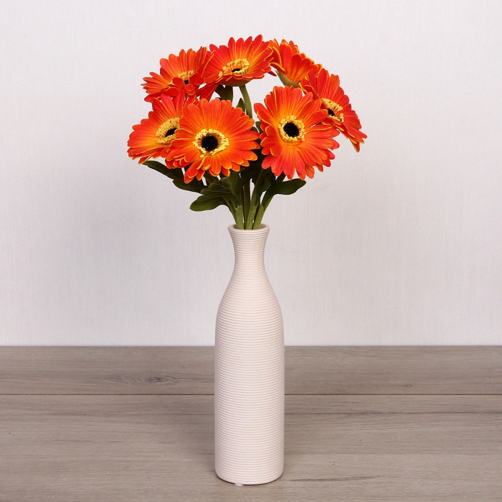 Цветы искусственные "Natur" 33см Герберы 7шт оранжевые