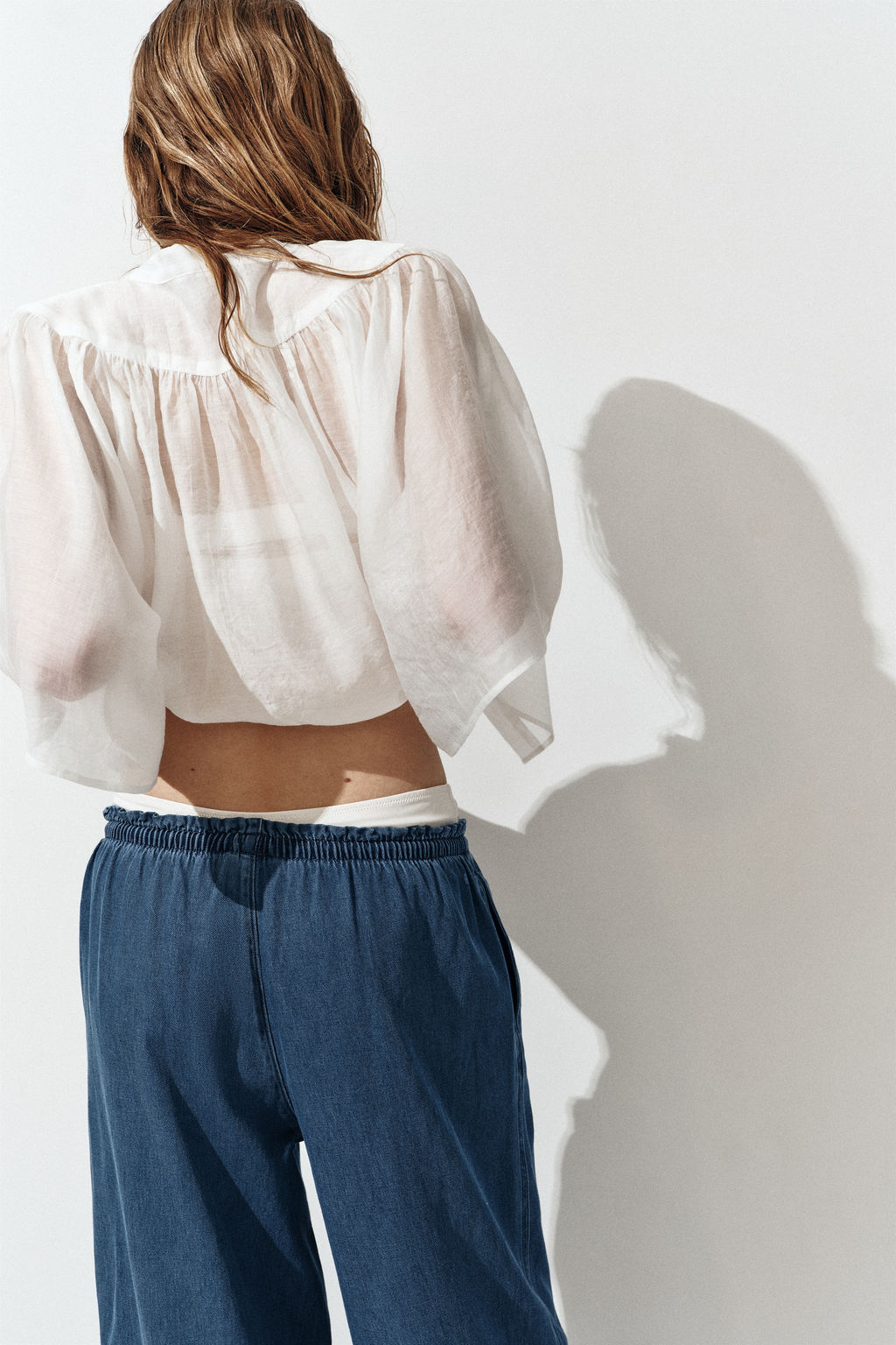 Pantal?n ancho con cintura paper bag - H&m фото 7