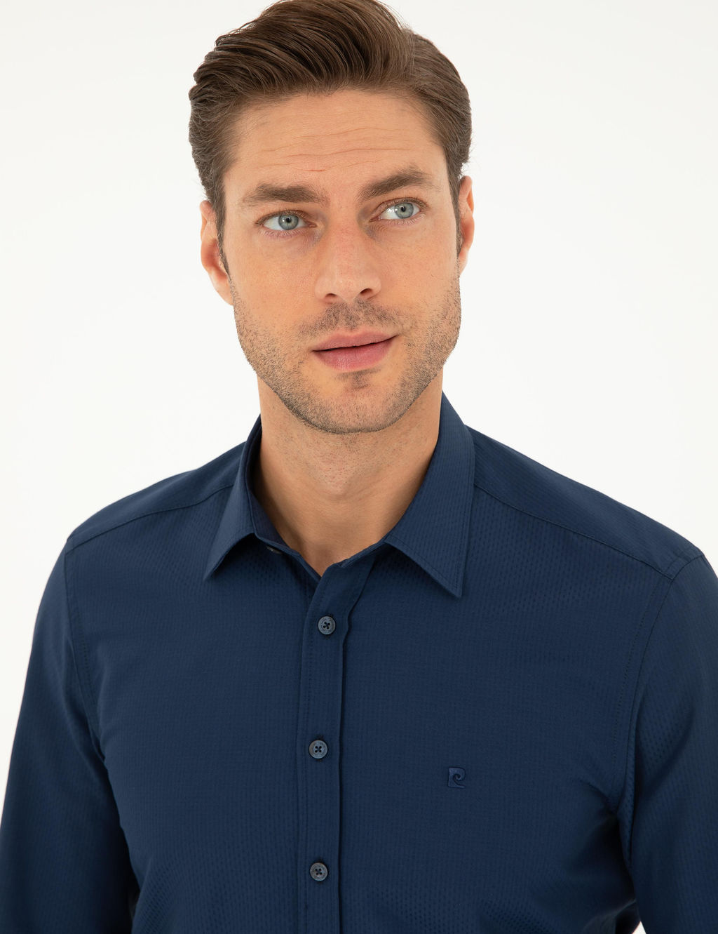 Lacivert Slim Fit Uzun Kollu G_mlek - Pierre cardin фото 2