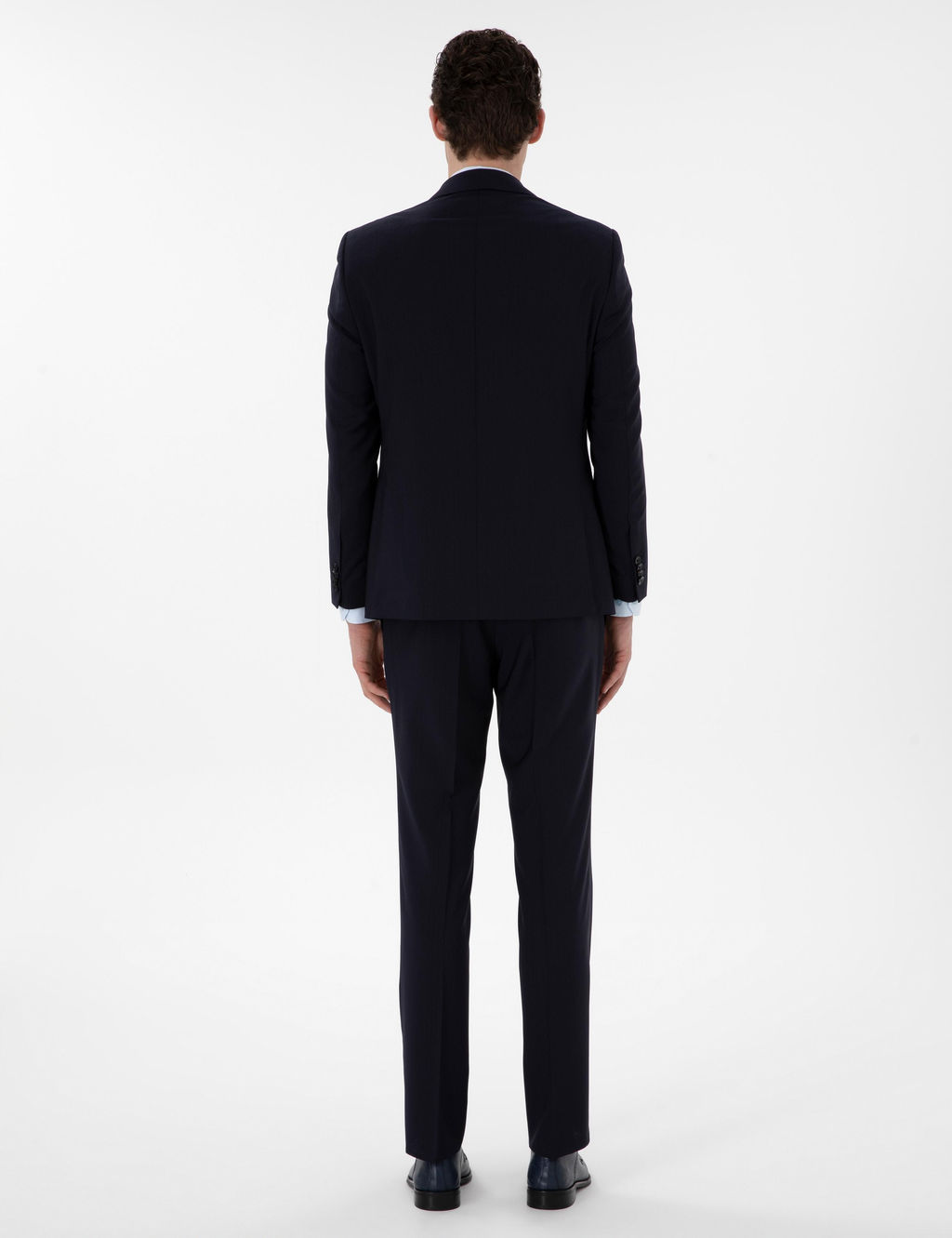 Lacivert Slim Fit Y_n Tak_m Elbise