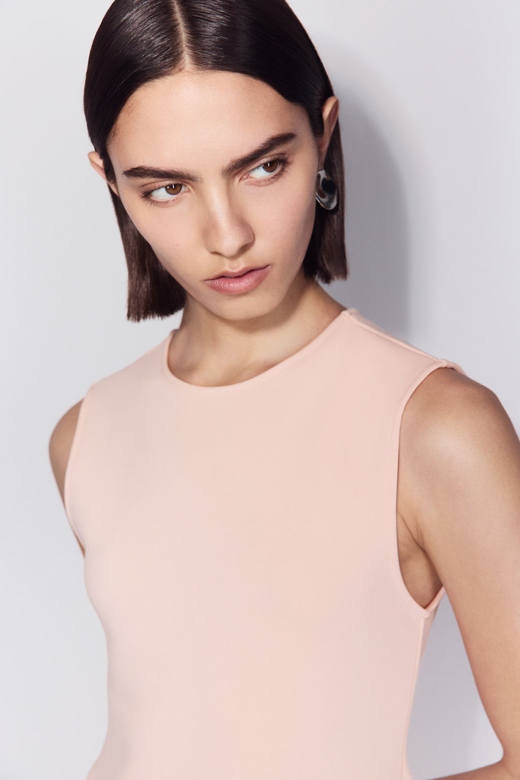 Vestido en punto roma con falda de sat?n - H&m фото 7