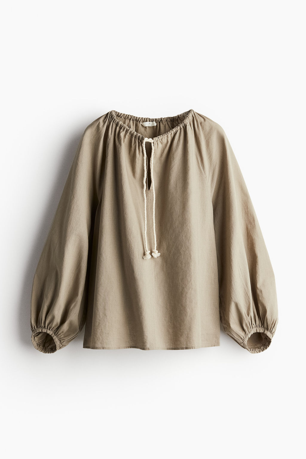Blusa popover en mezcla de lino - H&m фото 8