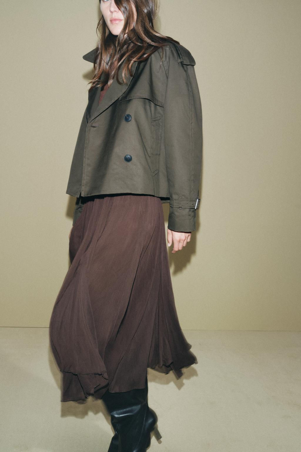 WATER-REPELLENT CROPPED TRENCH COAT ZW COLLECTION - Zara фото 11