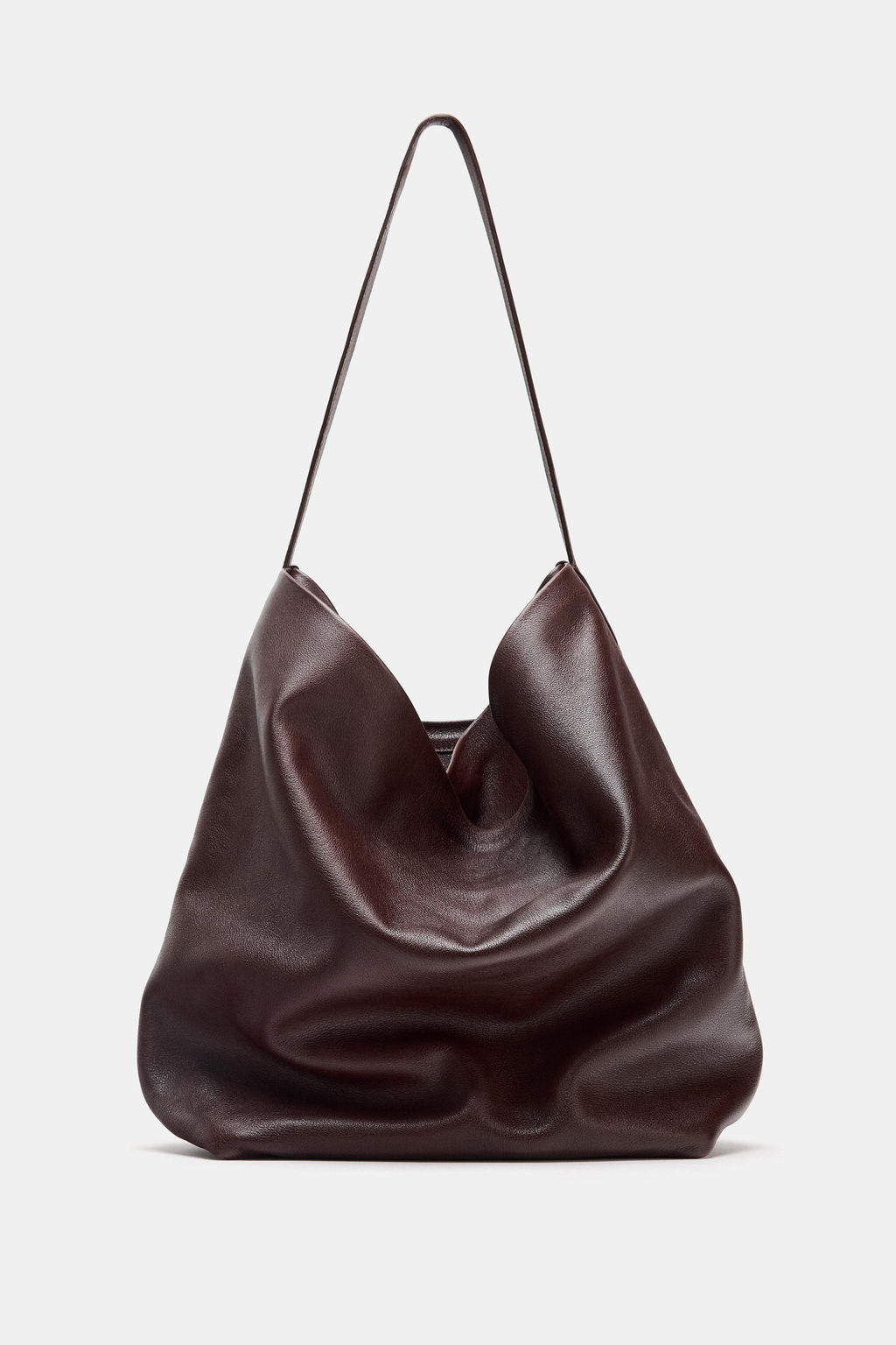 DOUBLE COMPARTMENT LEATHER BUCKET BAG - Zara фото 10