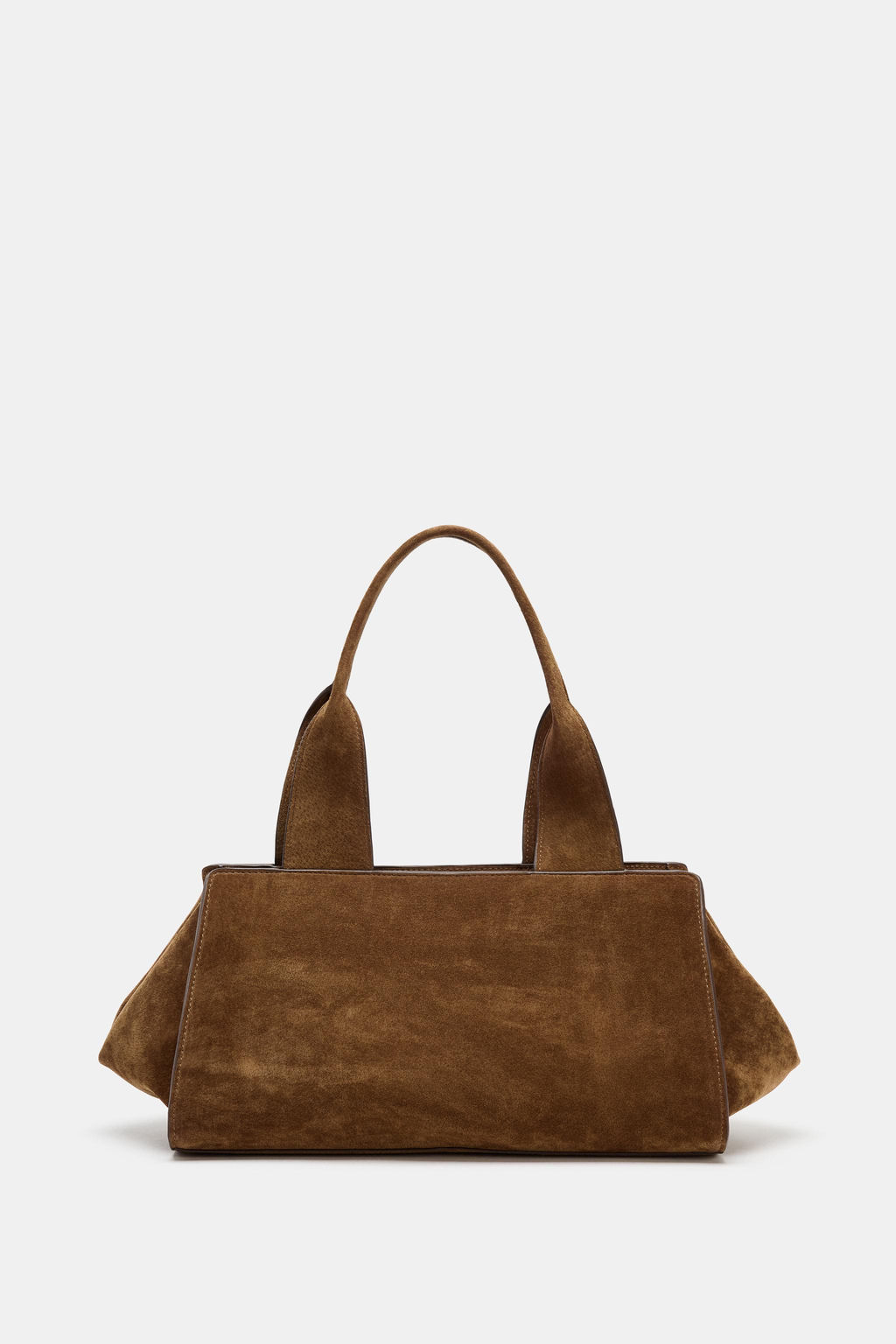 LEATHER SPLIT SUEDE DOUBLE HANDLE BAG - Zara фото 11