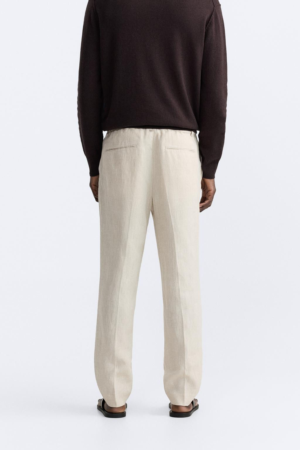 ZARA %100 KETEN PANTOLON  фото 23