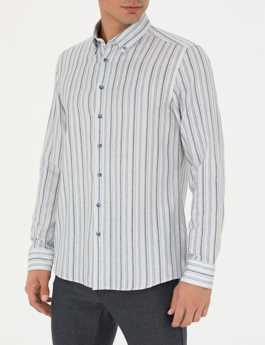 Mavi Slim Fit Uzun Kollu G_mlek