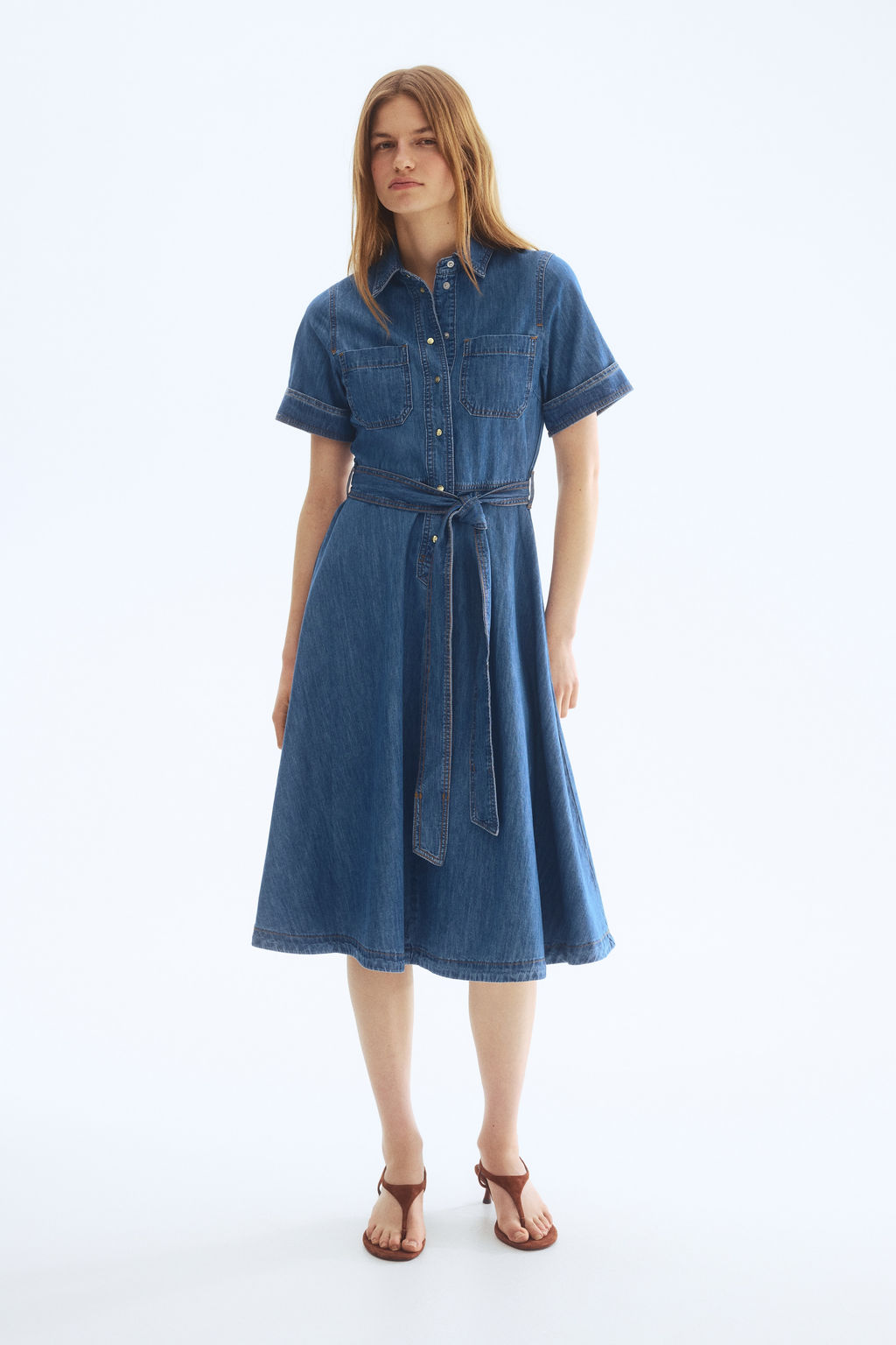 Vestido camisero en denim - H&m фото 3