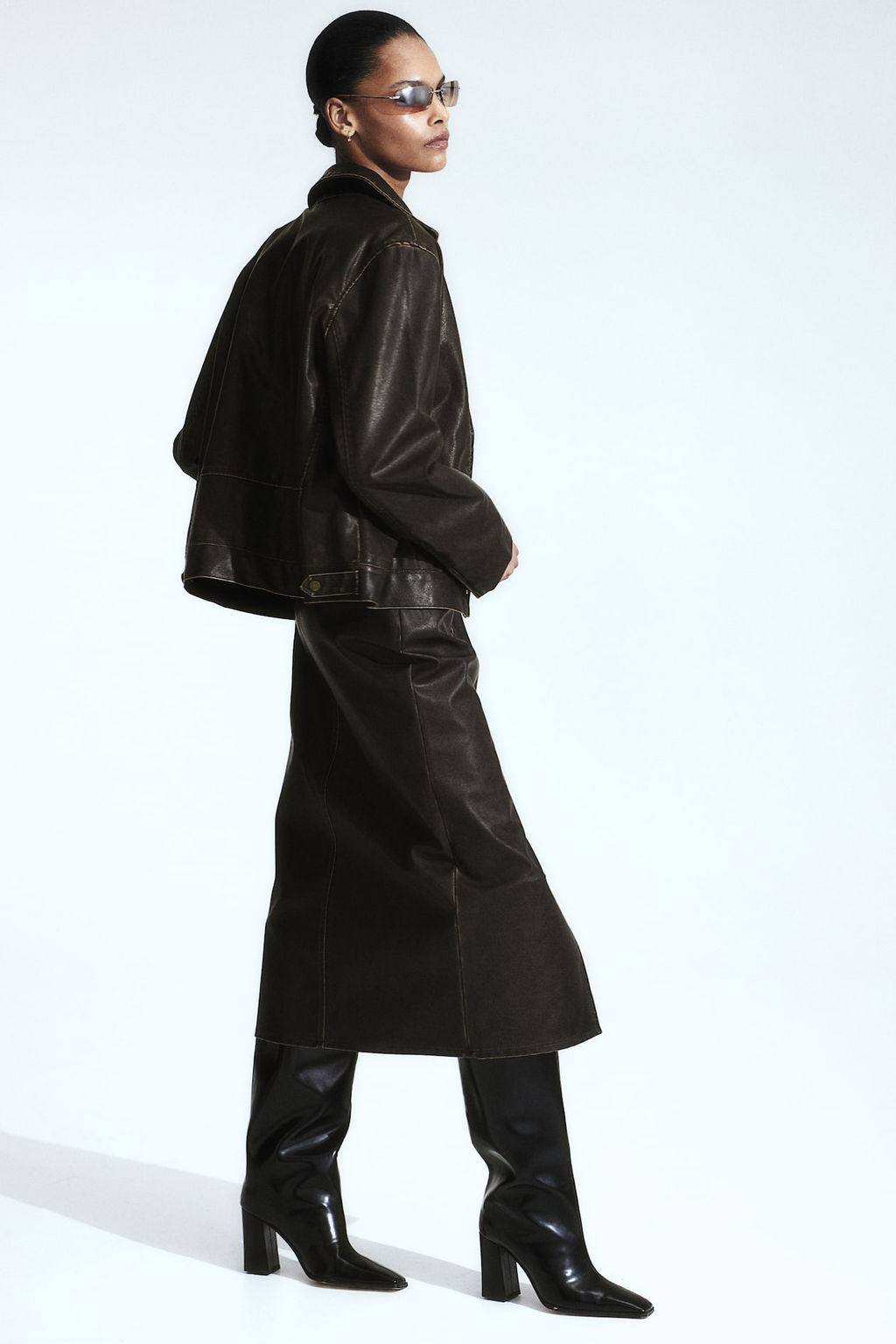 Falda efecto desgastado con cinturon - H&m фото 4