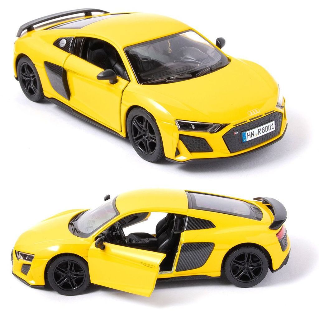 Kinsmart. Модель арт.КТ5422/4 "Audi R8 Coupe 2020" 1:36 (желтая) инерц.