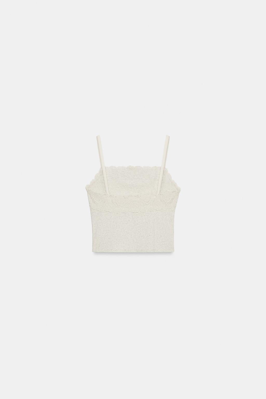 LACE STRAPPY TOP - Zara фото 6