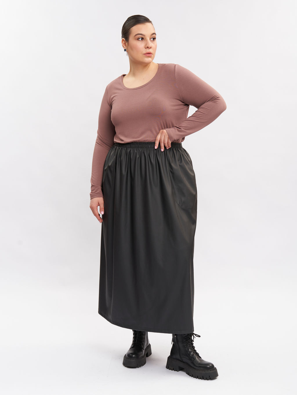 Юбка кожаная UB30009BLK01 - Артесса фото 5