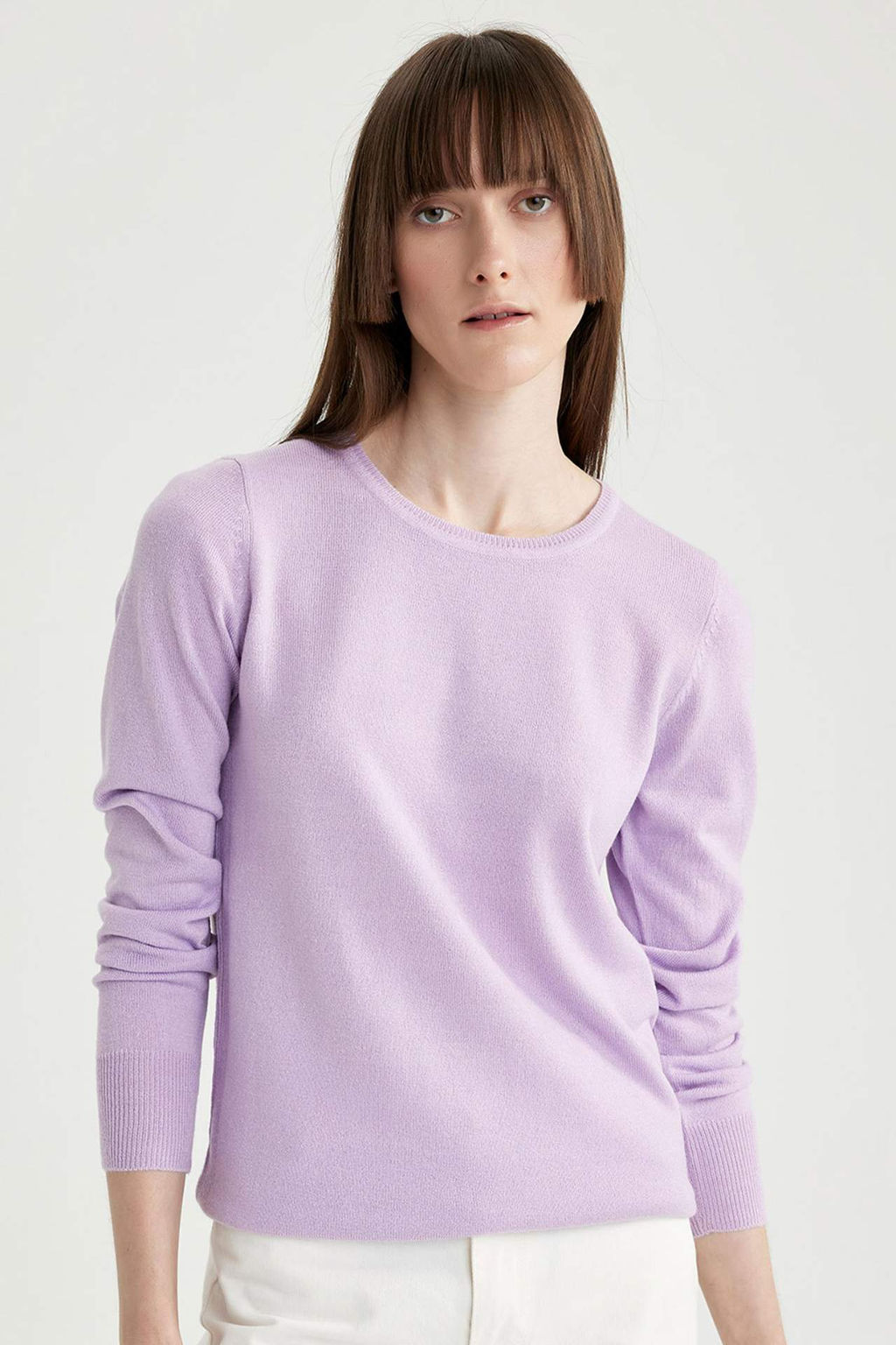 Regular Fit Bisiklet Yaka Yumusak Dokulu Basic Duz Triko Kazak - Defacto фото 8