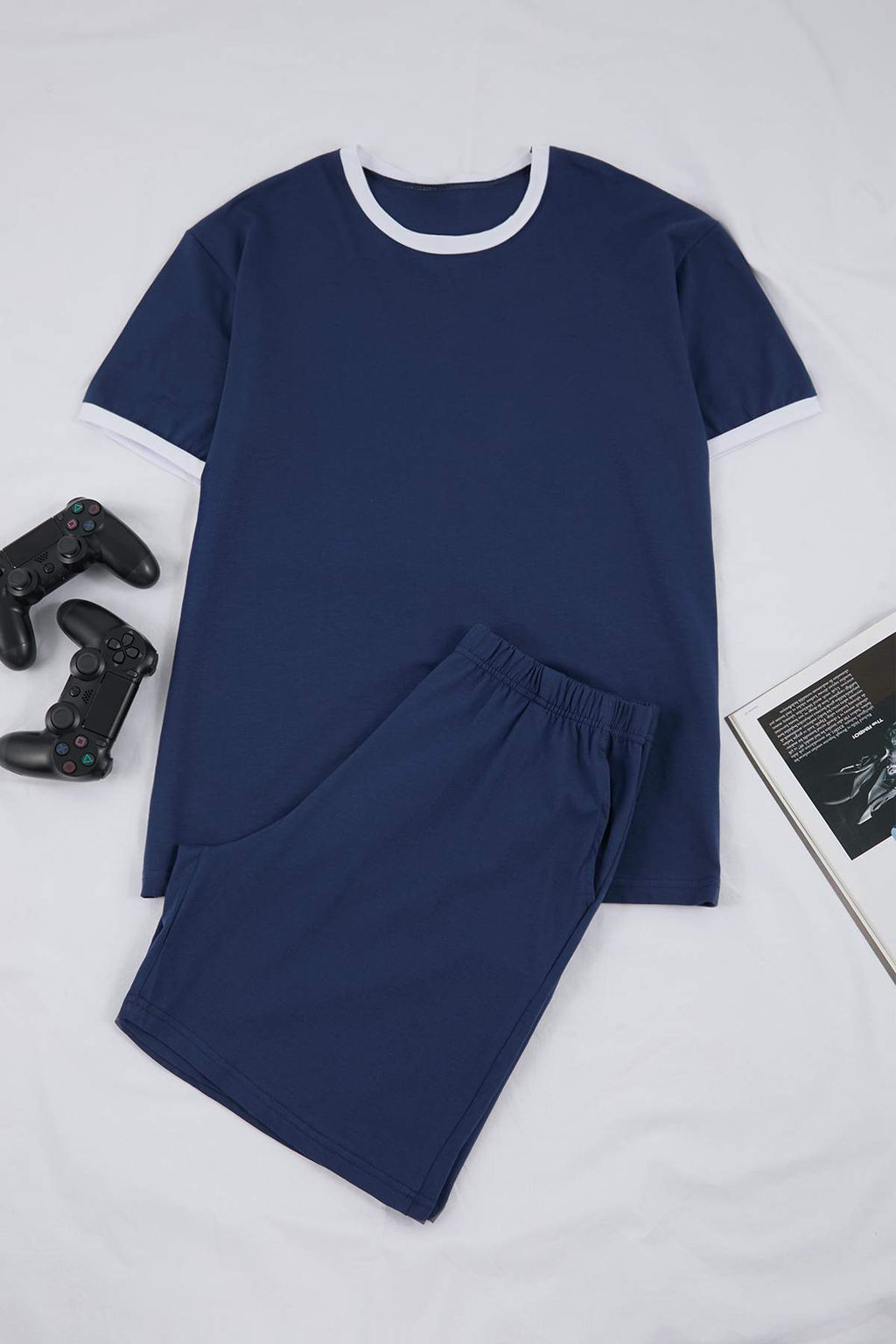 Indigo Regular Fit Yaka Ve Kol Kontrast Detayl? Pamuklu Pijama Tak?m? TMNSS26PT00016