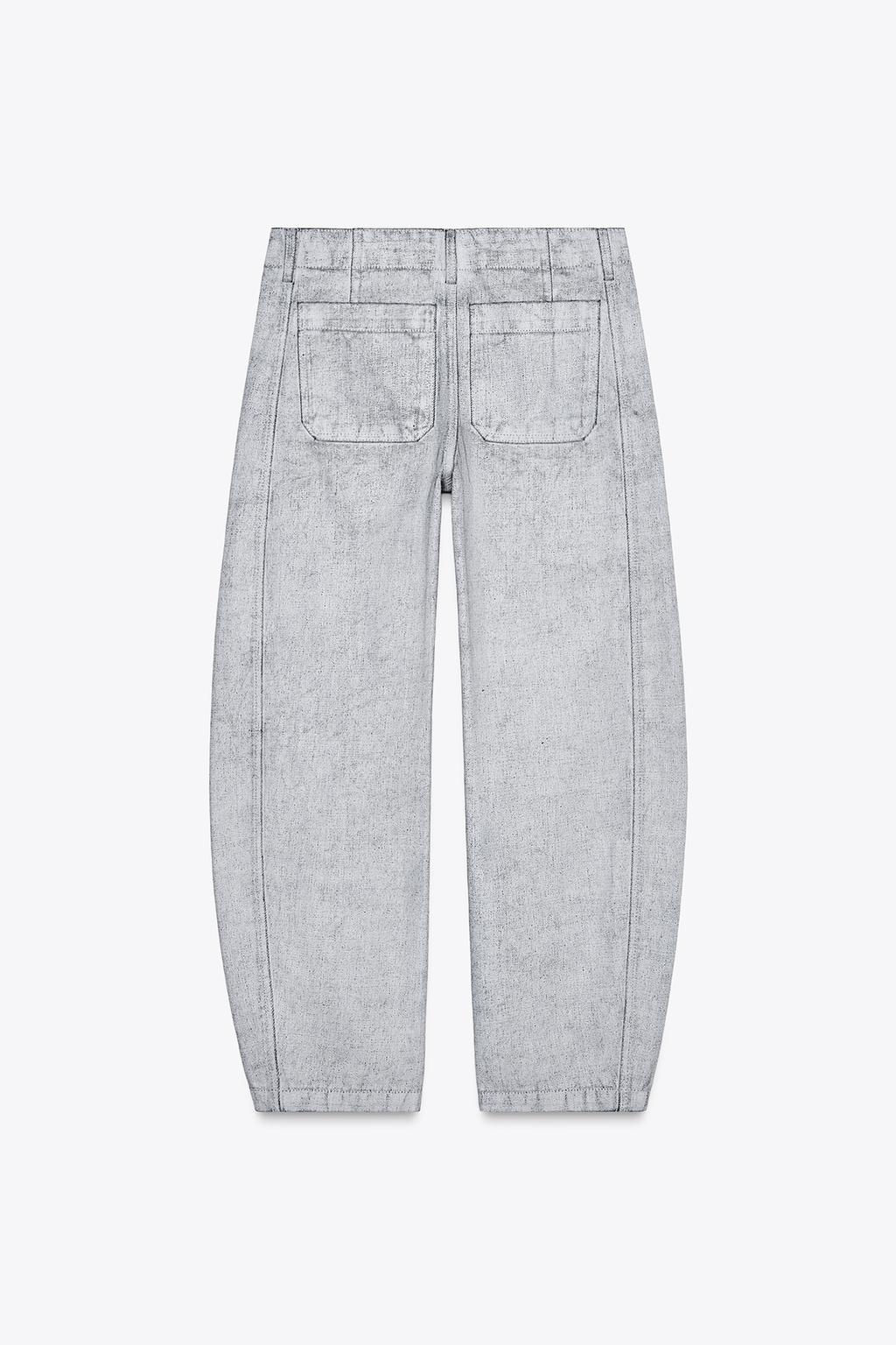 ZW COLLECTION TAPERED COATED MID-RISE JEANS - Zara фото 8