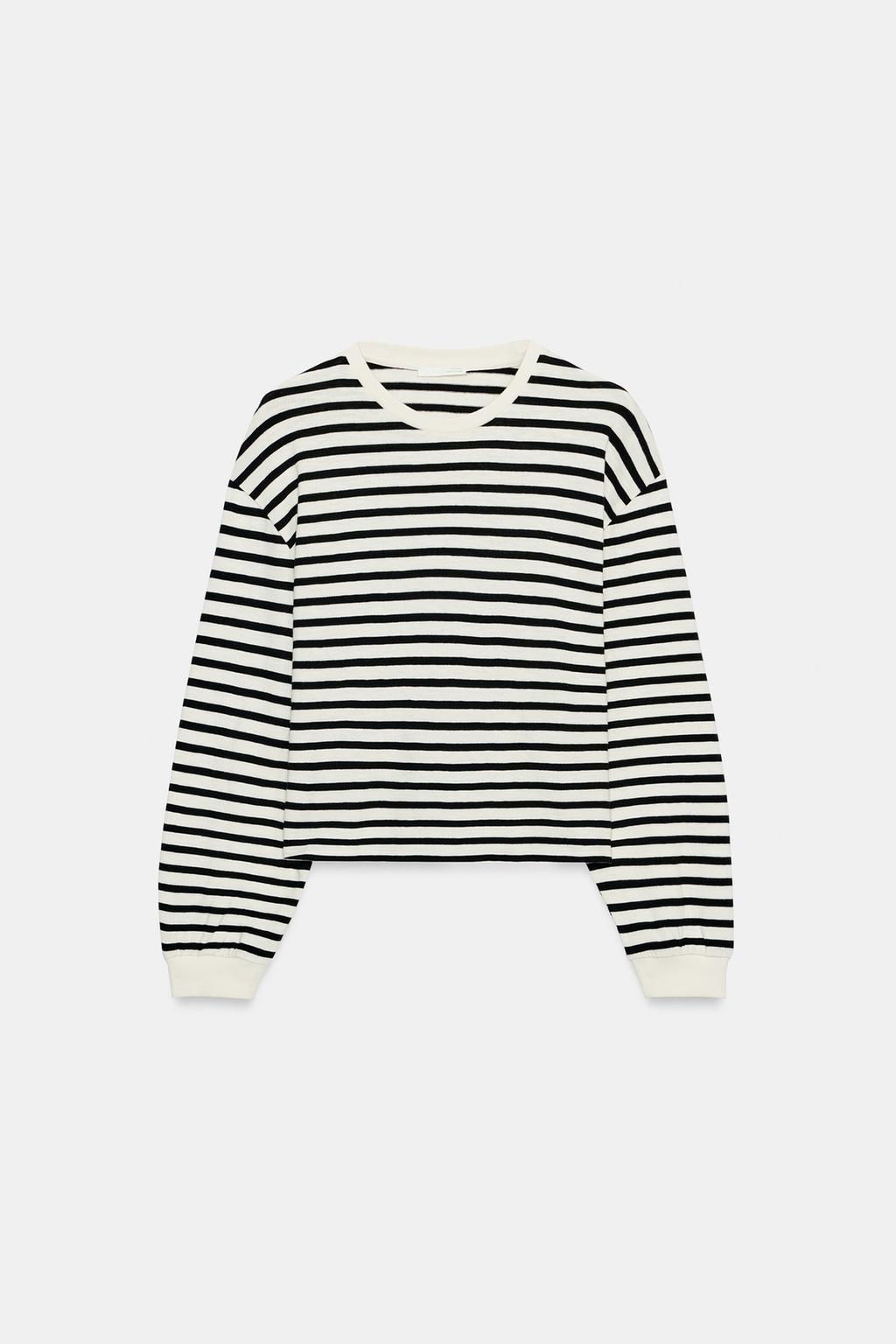 LONG SLEEVE STRIPED T-SHIRT - Zara фото 5