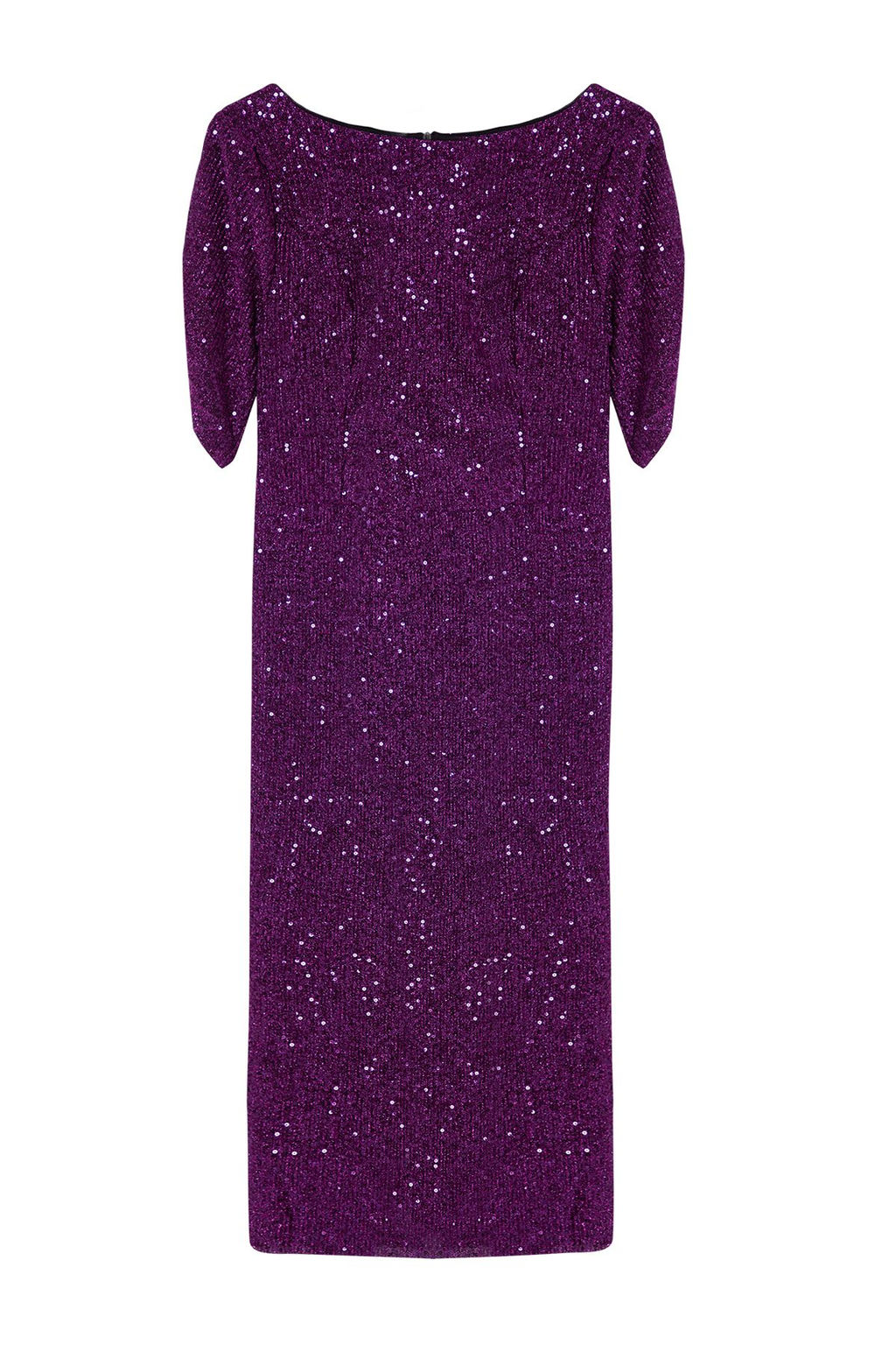 Mor Vucuda Oturan Par?lt?l? Payet S?k Abiye Elbise TPRSS24EL00108