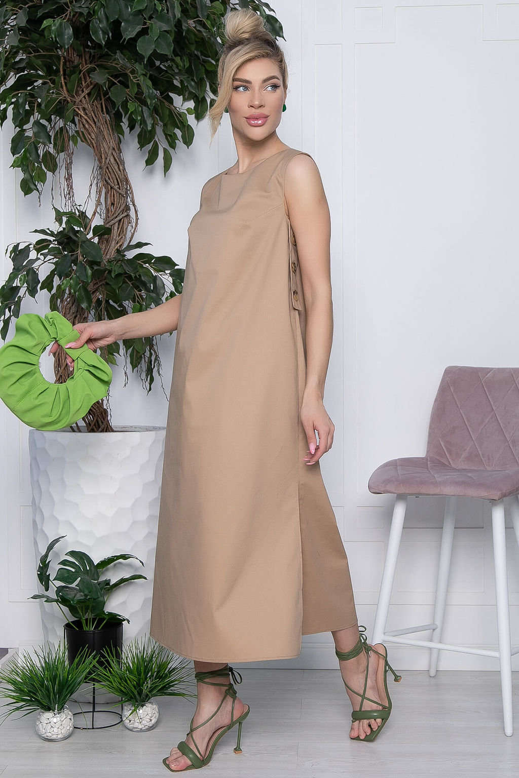 Платье Детали лета (бежевое) П13437-2М - Lt collection фото 2