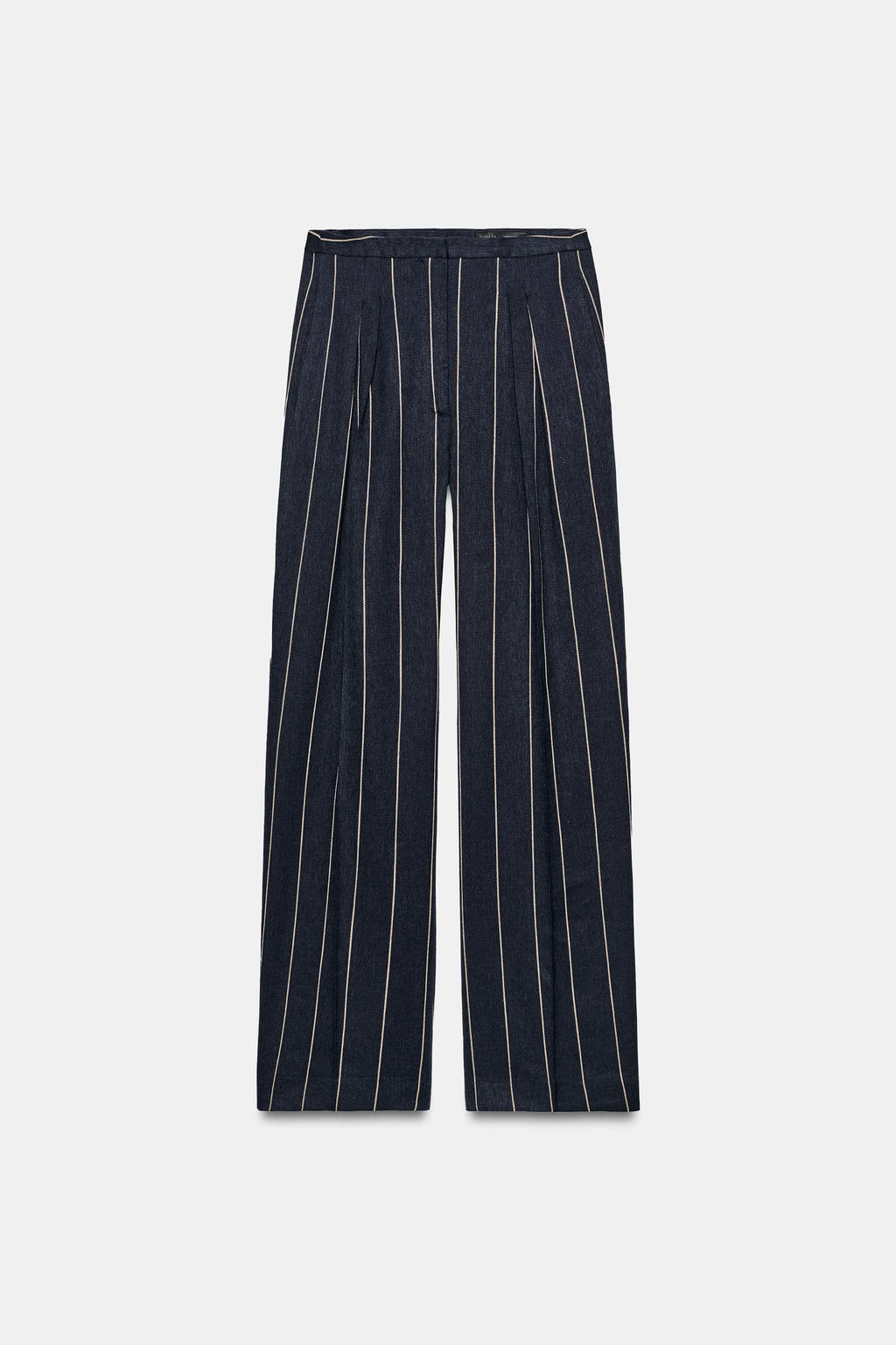 PANTAL?N RAYAS CON LINO ZW COLLECTION / Marino - Zara фото 5