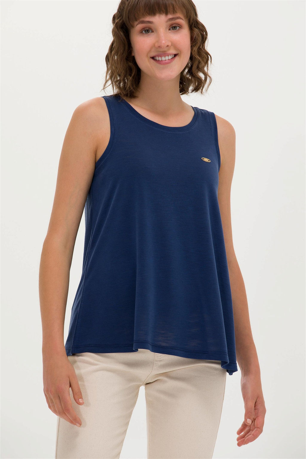 Женская темно-синяя футболка без рукавов - U.s. polo assn фото 2
