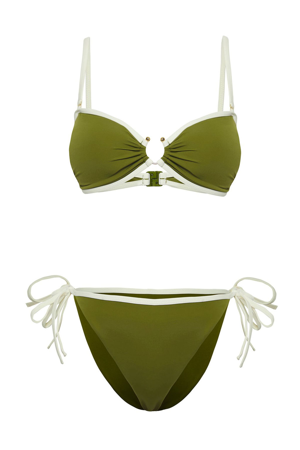TRENDYOLMILLA Lacivert Straplez Kontrast Renk Biyeli Aksesuarl? Regular Bikini Tak?m? TBESS25BT00017  фото 9