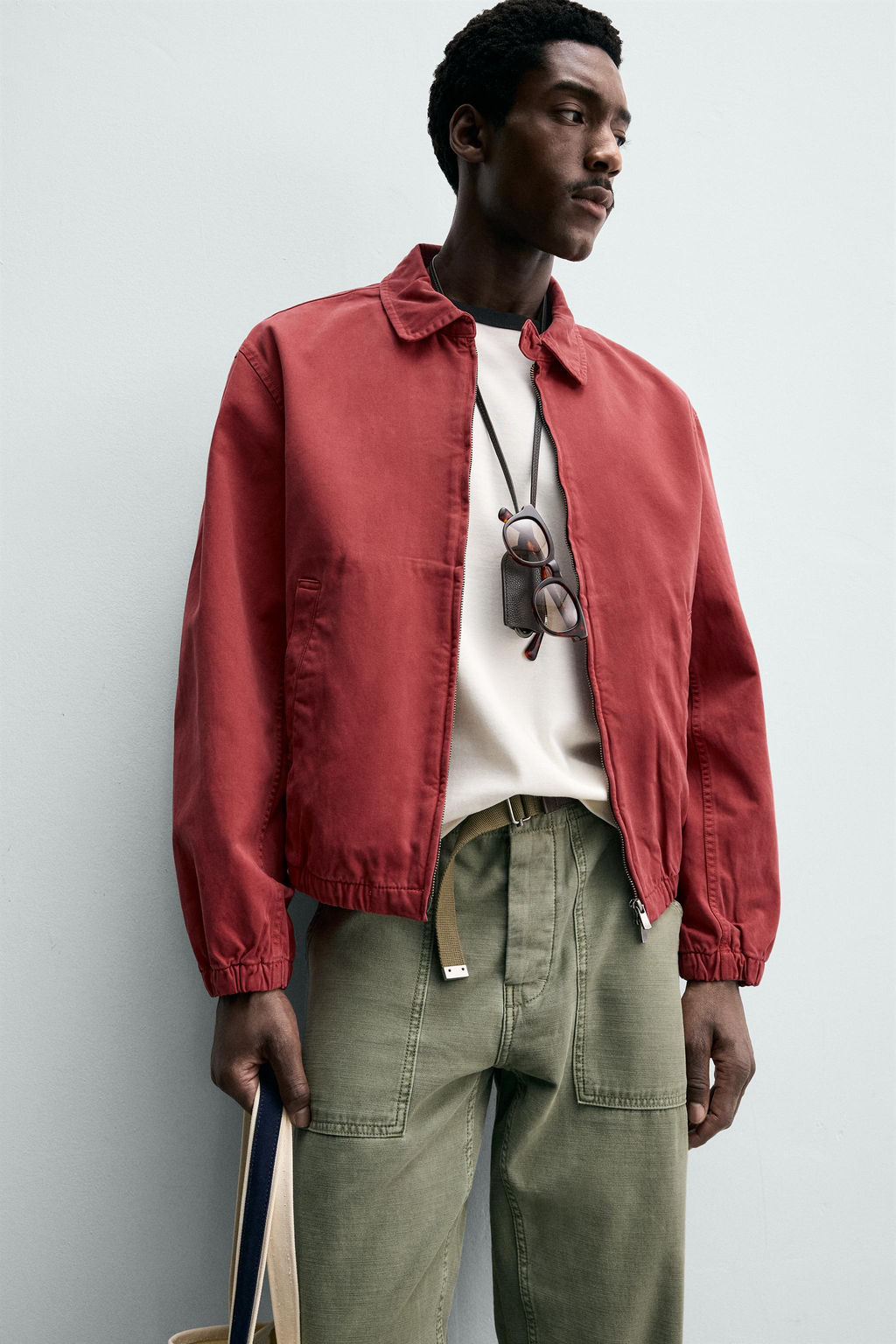 CAZADORA REGULAR FIT ALGOD?N LAVADO / Rojo - Zara фото 6