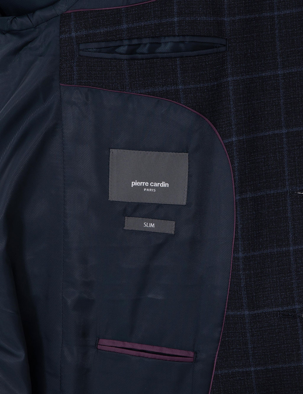 Lacivert Slim Fit Ekose Y_nl_ Tak_m Elbise