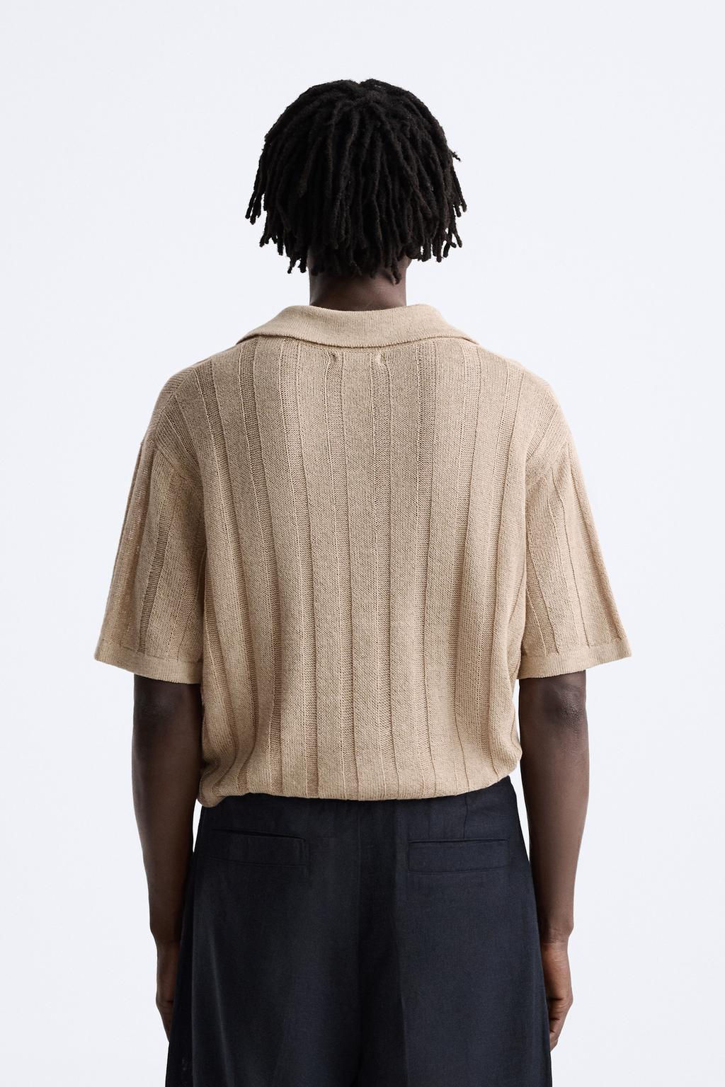 RIBBED KNIT POLO SHIRT - Zara фото 6