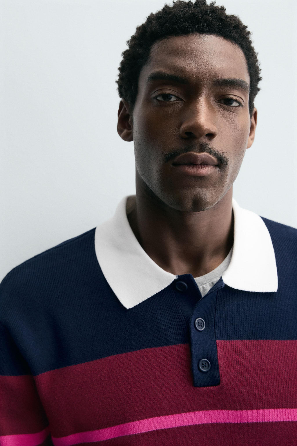 STRIPED KNITTED POLO SHIRT - Zara фото 5