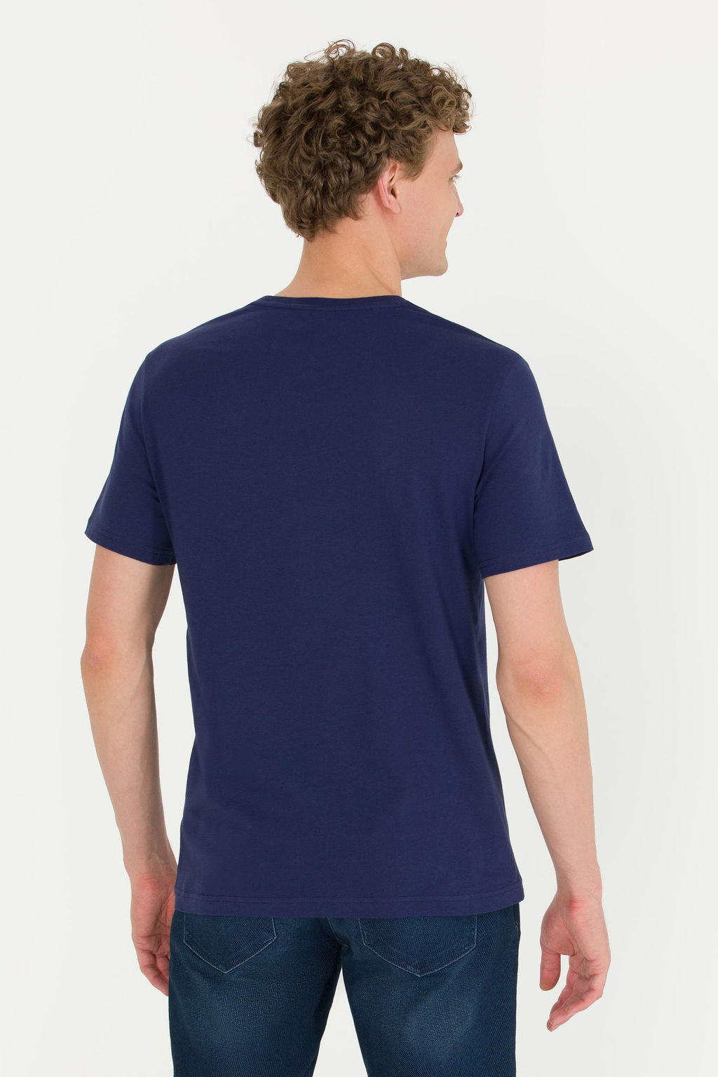 Erkek Lacivert Bisiklet Yaka Ti__rt