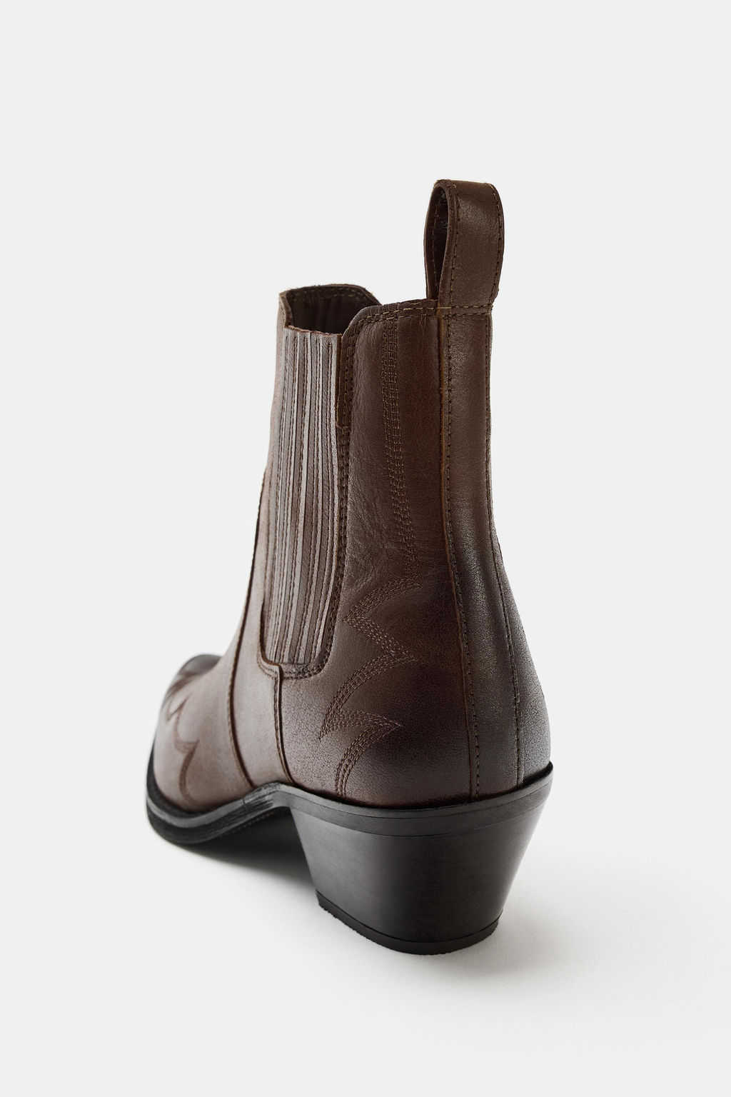 BOT?N COWBOY PIEL BORDADOS / Marr?n - Zara фото 5