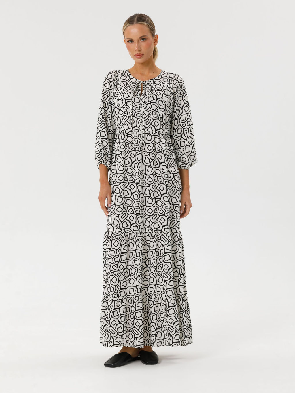 Платье ярусное с принтом - Stilla фото 3