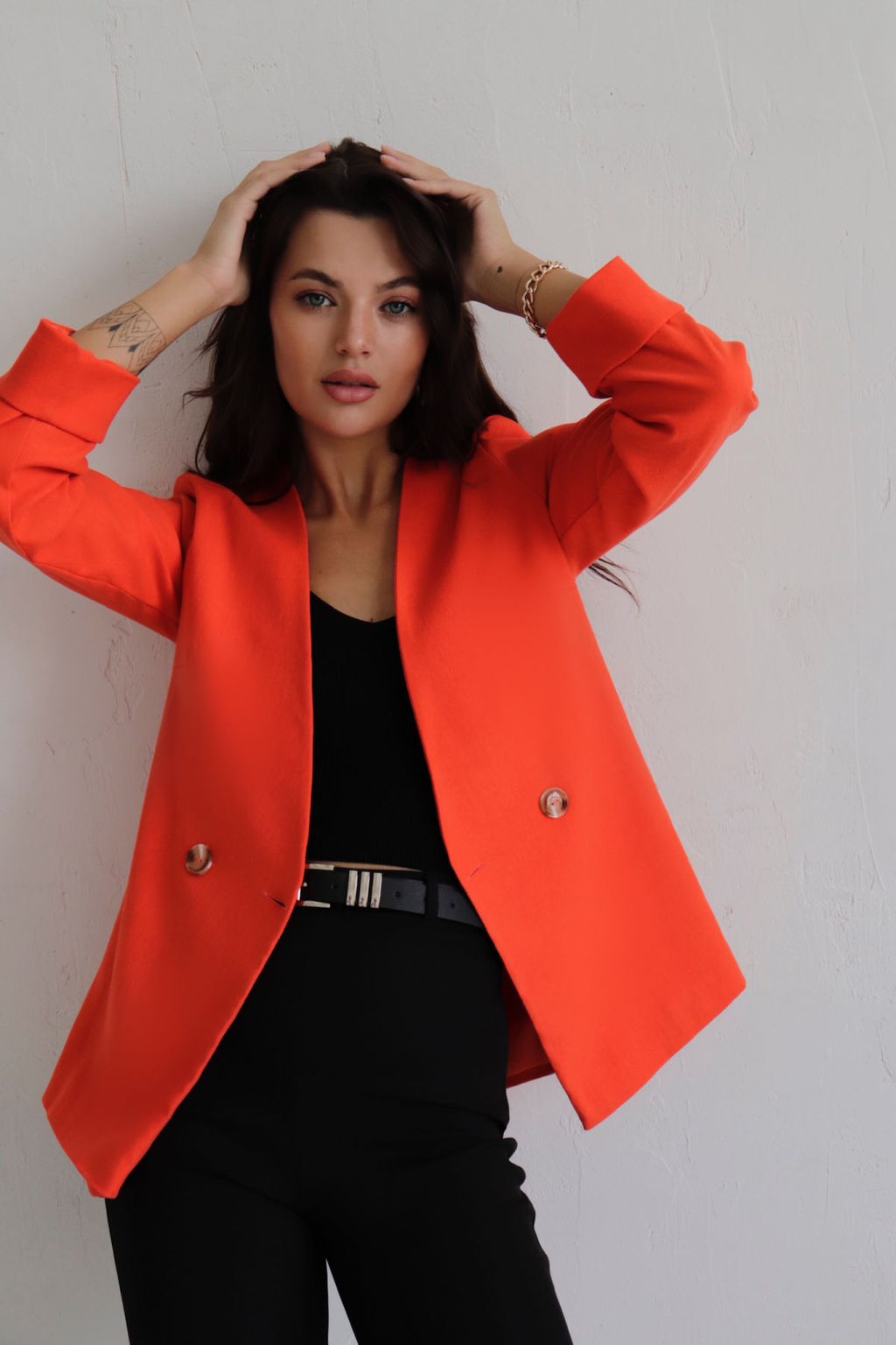 Двубортный жакет без лацканов - Martichelli фото 28