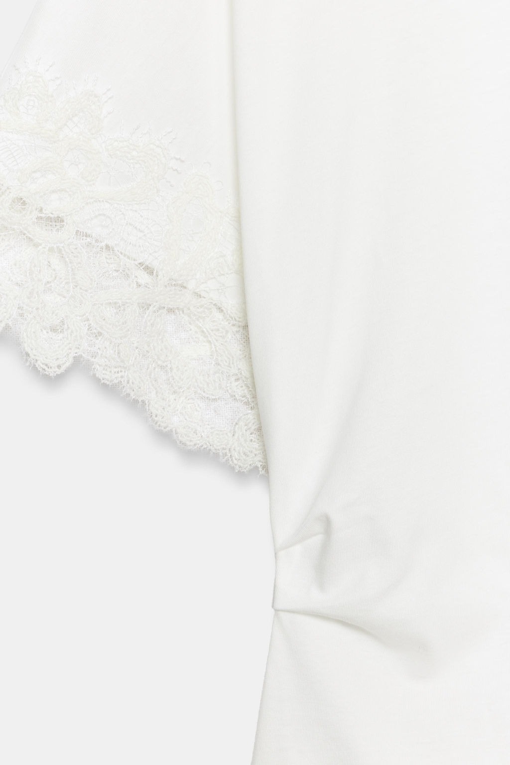 CAMISETA ASIM?TRICA ENCAJE / Blanco - Zara фото 8