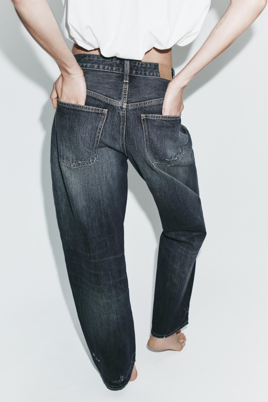 JEANS TRF BAGGY BALLOON TIRO MEDIO / Azul - Zara фото 5