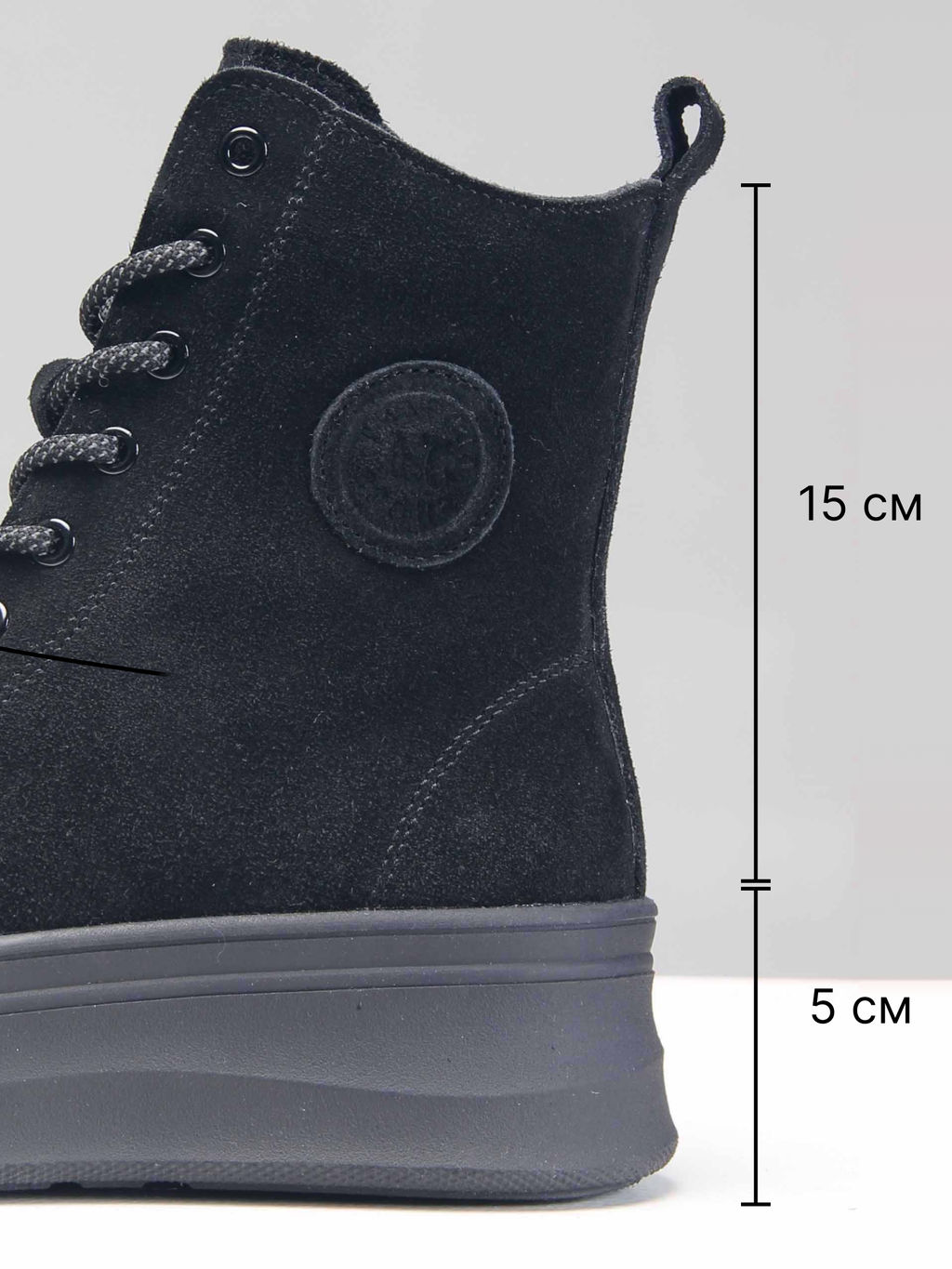 Ботинки 215.warmbl. черные замша/Шерсть