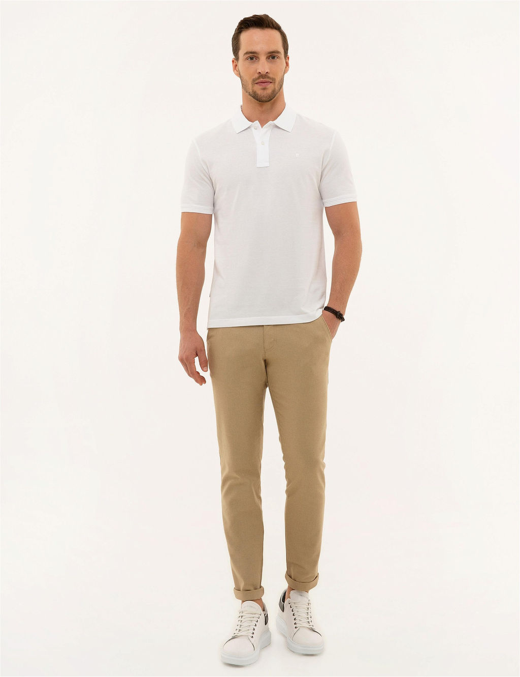 Camel Slim Fit Keten Kar___ml_ Chino Pantolon