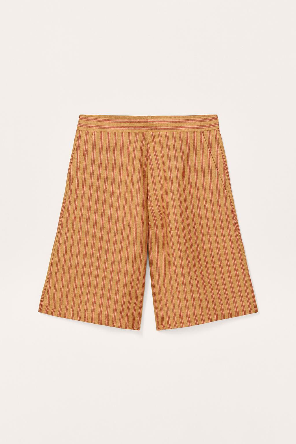 LIMITED EDITION STRIPED LINEN BERMUDA SHORTS - Zara фото 4