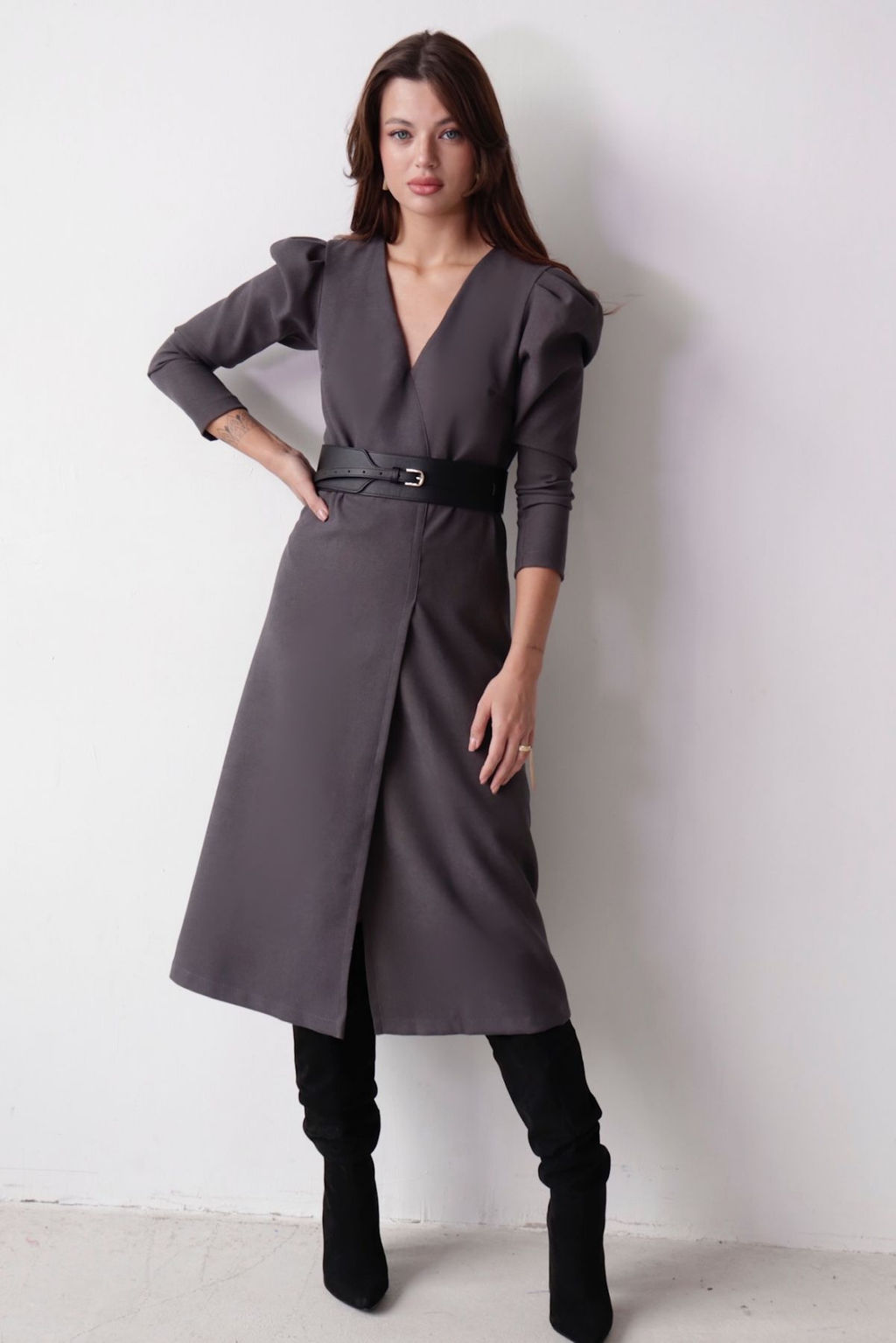 Платье с запахом черное - Martichelli фото 10