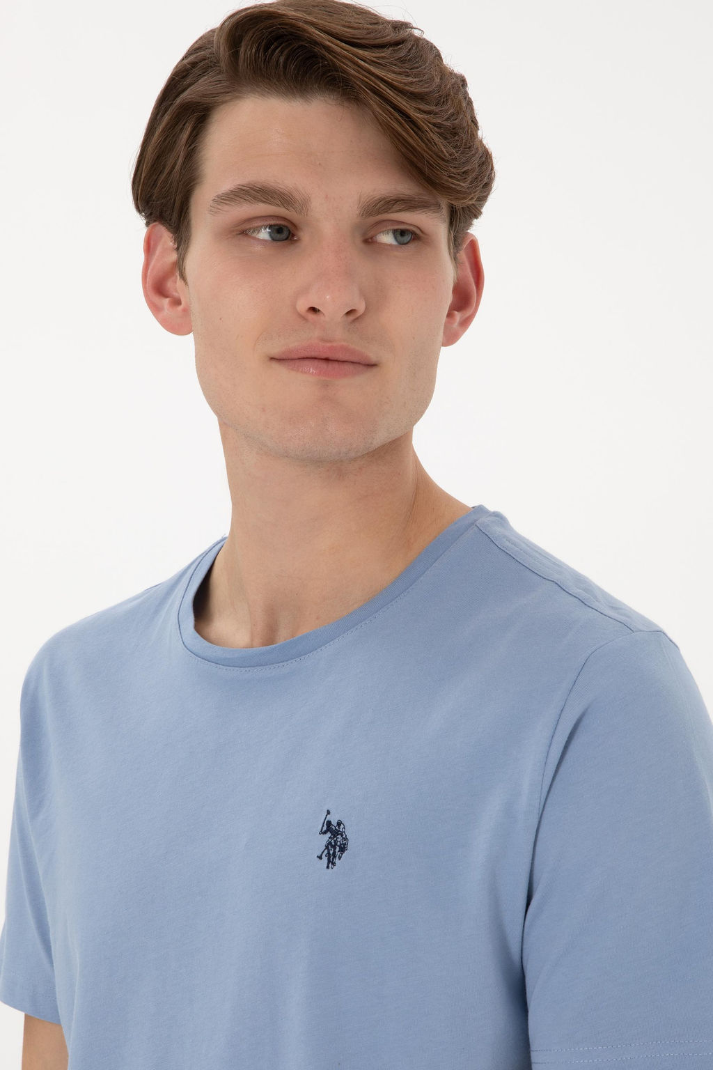 Erkek Regular Fit Bisiklet Yaka Mavi Basic Ti__rt Sepette S_rpriz _ndirim - U.s. polo assn фото 2