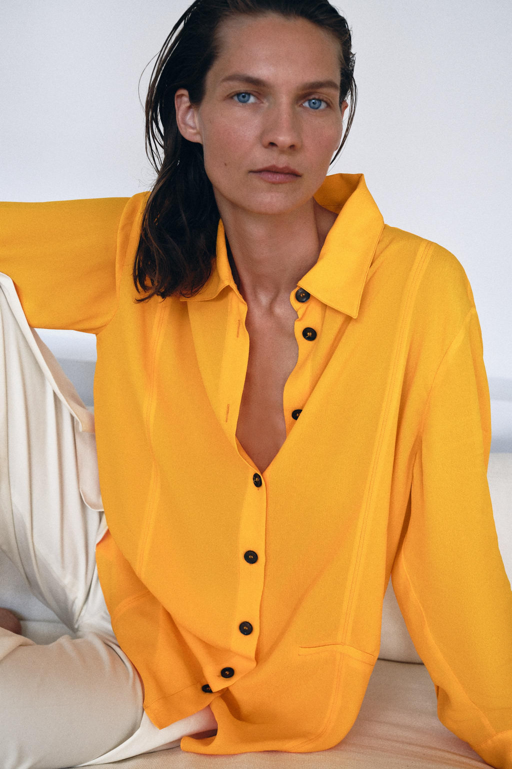CAMISA FLUIDA ZW COLLECTION / Mandarina - Zara фото 2