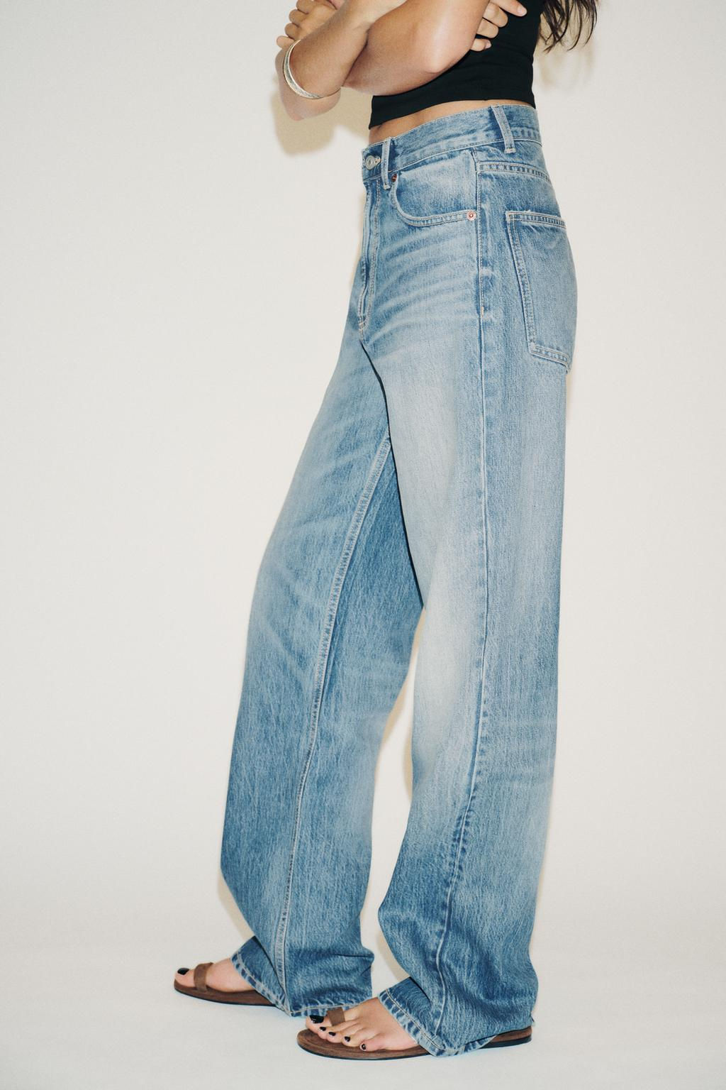 TRF WIDE-LEG HIGH-WAIST FULL-LENGTH JEANS - Zara фото 3