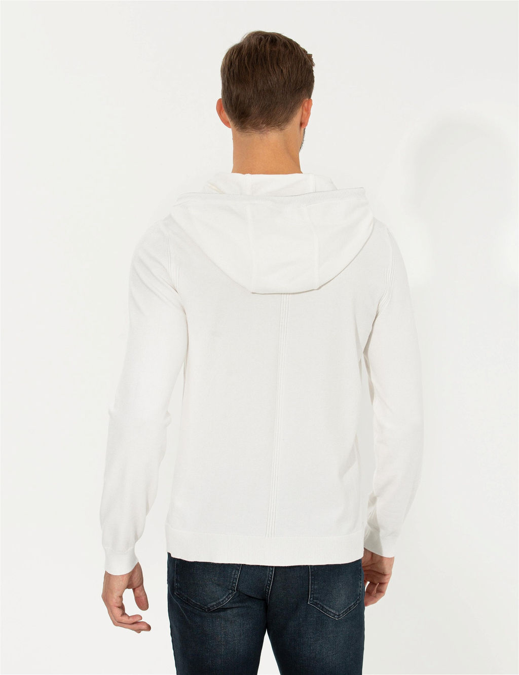 Ekru Slim Fit Kapi_onlu Triko Kazak - Pierre cardin фото 5