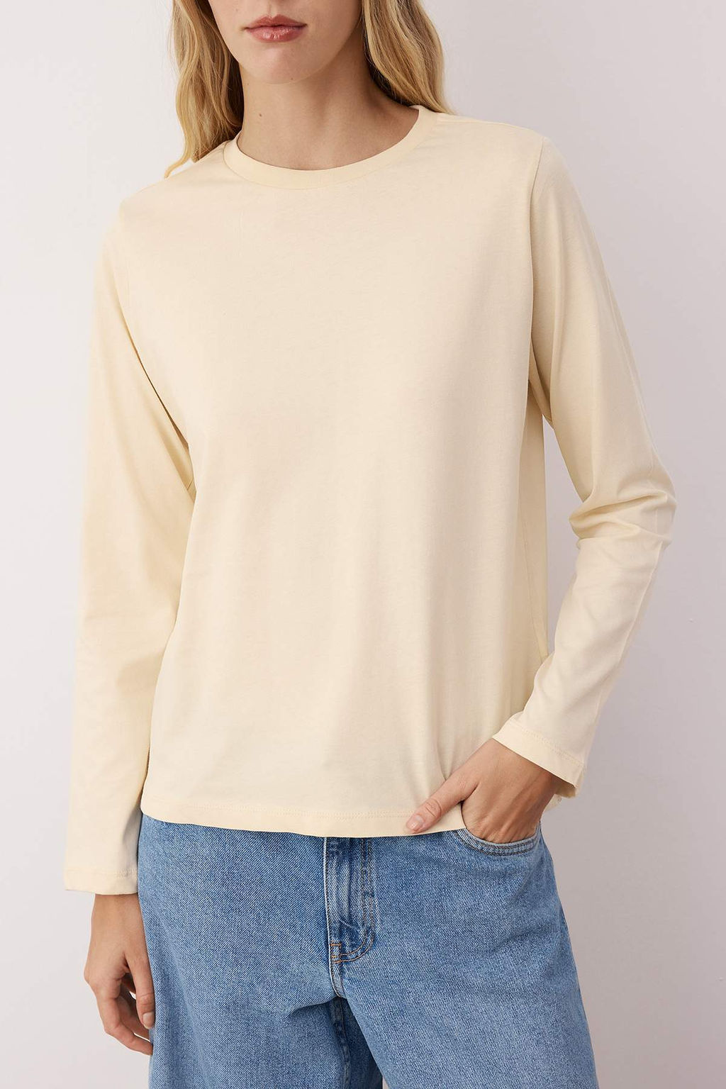 Ac?k Pembe-Tas 2li Paket Bisiklet Yaka Regular/Normal Kesim Orme T-Shirt TWOAW25TS00001