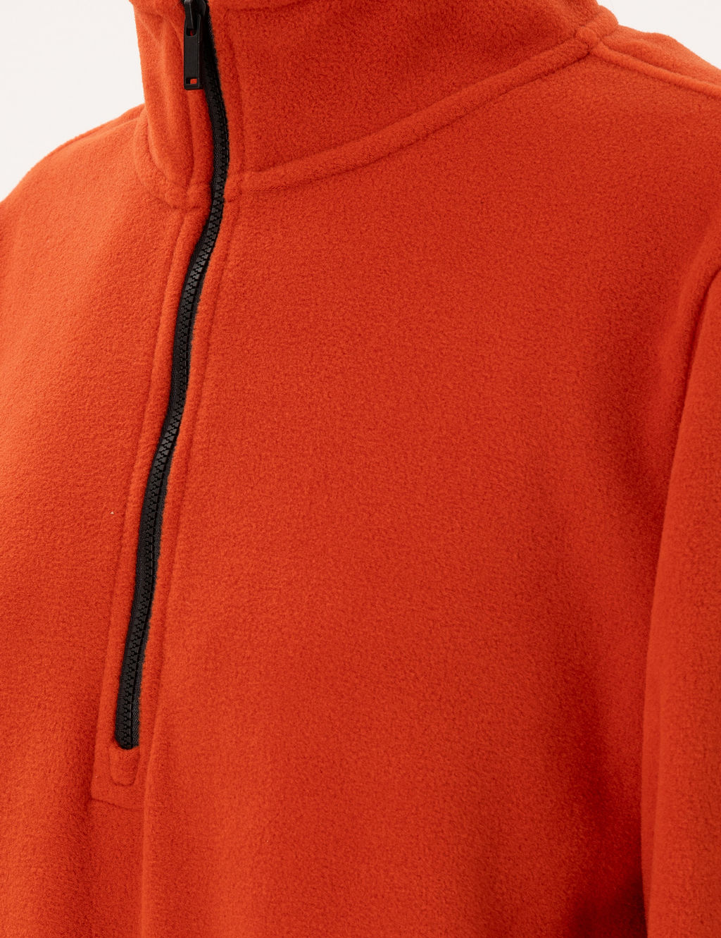 Kiremit Comfort Fit Fermuarl_ Polar Sweatshirt