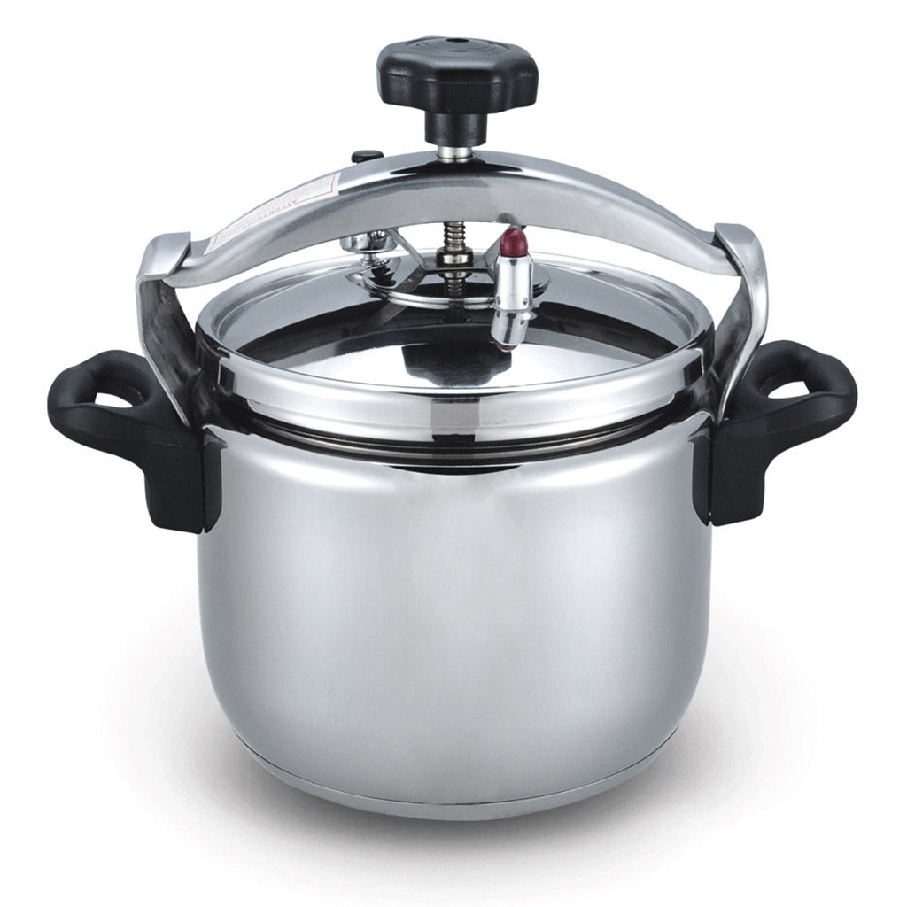 Скороварка из нержавеющей стали "Kelli" 9л, д28,5см, h24см, крышка с клапаном для выпуска избыточного давления, 3-х слойное капсульное дно, пластмассовые ручки не нагреваются (Китай) Подходит для всех видов плит, включая индукционную.