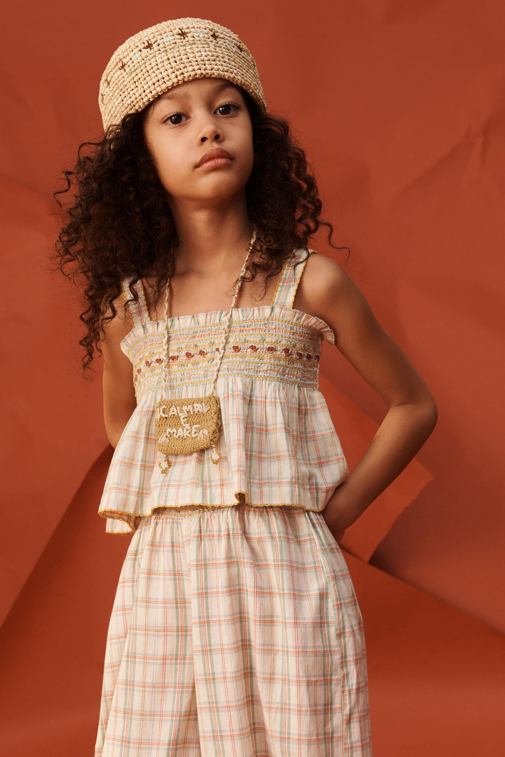 PANTAL?N BOMBACHO CUADROS Y FLORES BORDADAS LIMITED EDITION / Multicolor - Zara фото 2