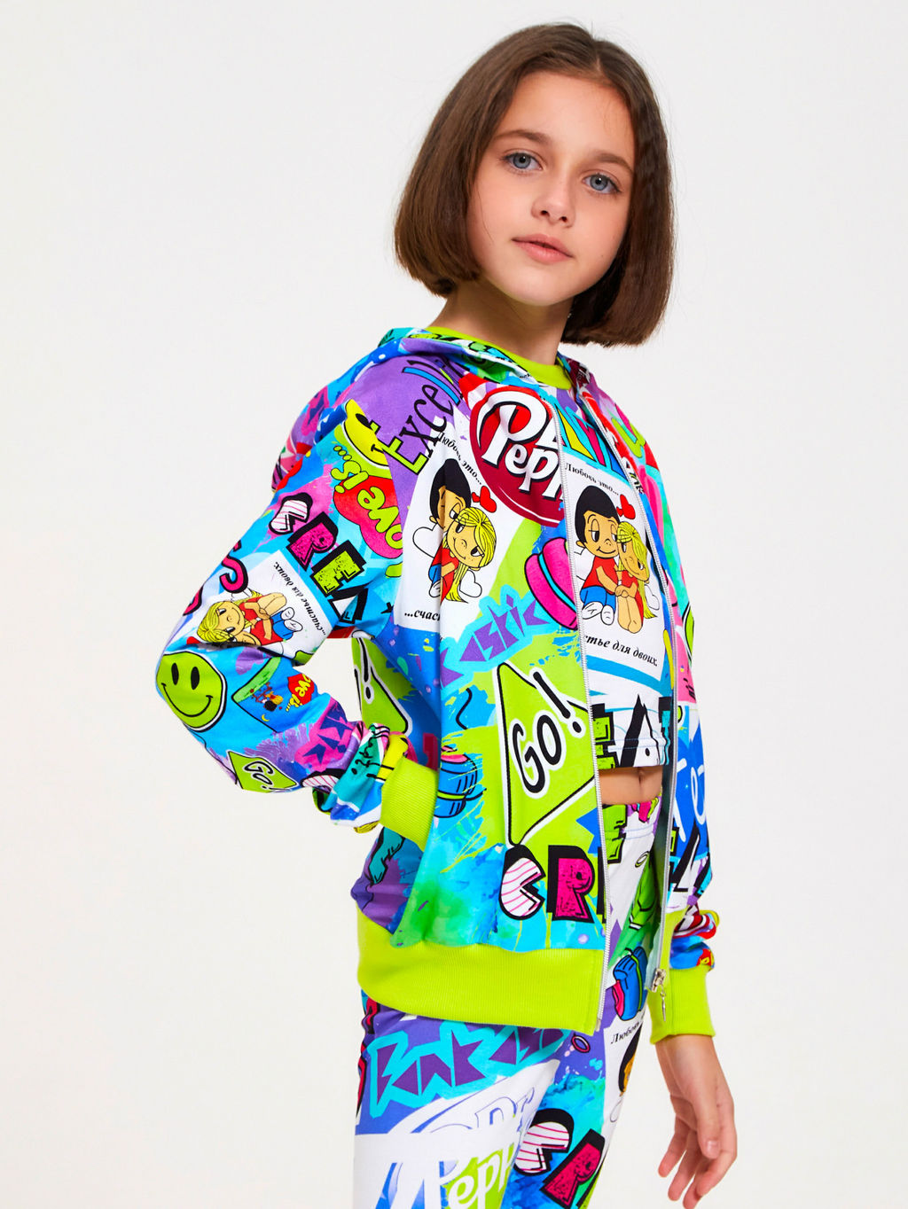 Толстовка "Лето",лайм-креатив