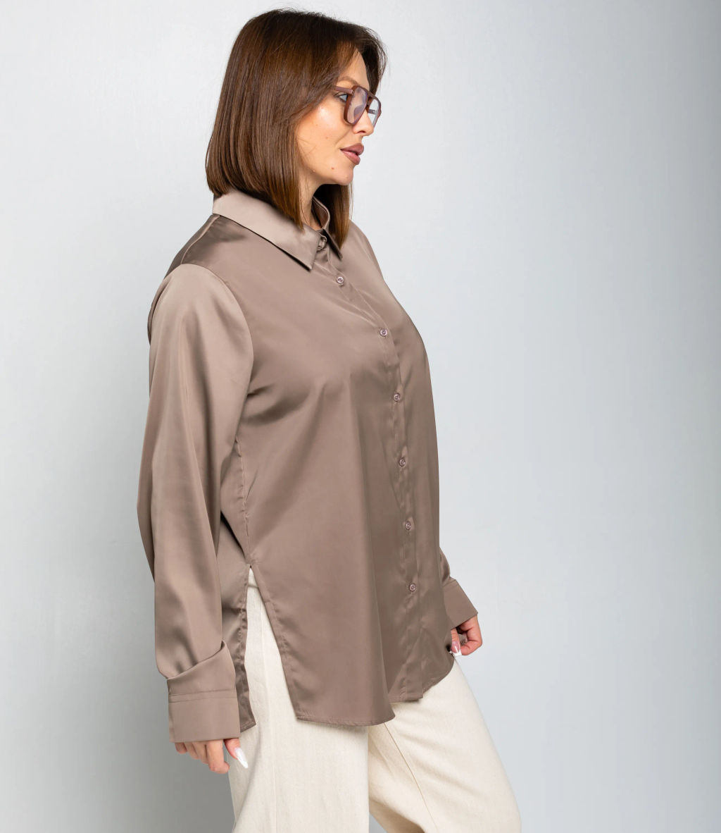 Рубашка #ОКТ085005, капучино